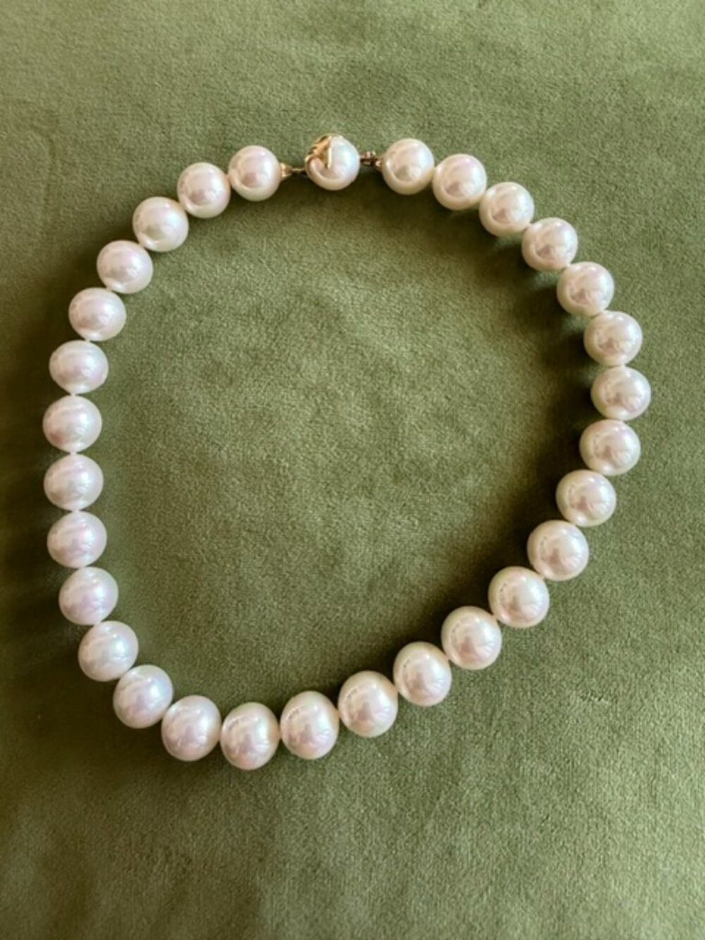 Vtg Signed Majorica Simulated Heavy Pearl 1 Strand Chocker Necklace